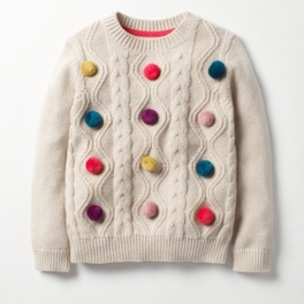 NWOT Mini Boden Ecru Sweater size 5-6y